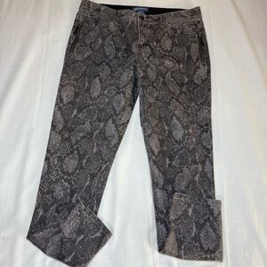 Democracy Ab Solution Jeans Womens 14 Jegging Zip Snake Skin Gray Denim 34 x 29